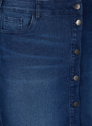 Zizzi Flash - Spódnica dzinsowa z zapieciem na guziki, Dark Blue Denim, Packshot image number 2