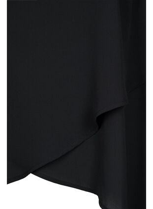 Zizzi Top with 3/4 sleeves and v-neckline, Black, Packshot image number 3