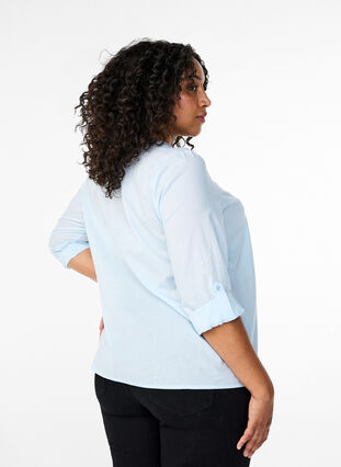 Zizzi FLASH – koszula z szydelkowym detalem, Cashmere Blue, Model image number 1