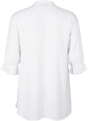 Zizzi Dluga koszula z wiskozy z koronkowymi detalami, Bright White, Packshot image number 1