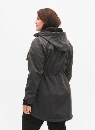 Zizzi Softshell z odpinanym kapturem, Dark Grey Melange, Model image number 1