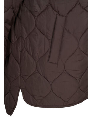 Zizzi Quilted thermal jacket with zip, Black Coffee, Packshot image number 3