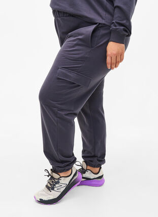 Zizzi Spodnie dresowe z kieszeniami cargo, Ombre Blue, Model image number 0