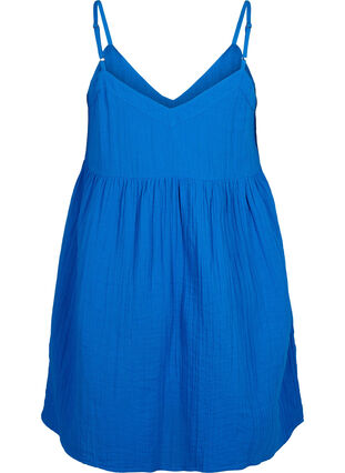 Zizzi Bawelniana sukienka plazowa z waskimi ramiaczkami, Victoria blue, Packshot image number 1