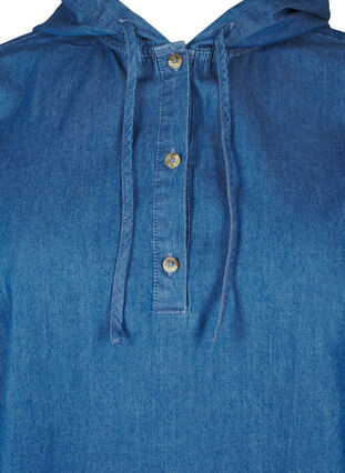 Zizzi Dzinsowa bluzka z kapturem, Medium Blue Denim, Packshot image number 2