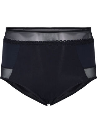 Zizzi Panty with mesh and extra high waist, Black, Packshot image number 0