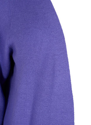 Zizzi Long knitted cardigan with balloon sleeves, Purple Opulence, Packshot image number 2