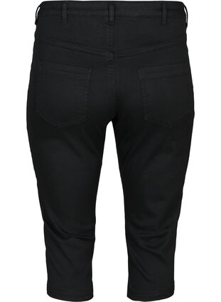 Zizzi Amy capri jeans z wysokim stanem i bardzo dopasowanym krojem, Black, Packshot image number 1