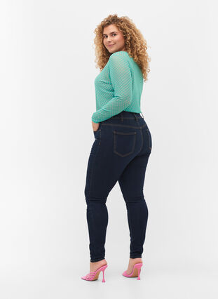 Zizzi Super slim Bea jeans with extra high waist, Unwashed, Model image number 1