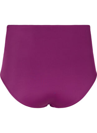 Zizzi High-waisted bikini bottom with ruching, Dark Purple, Packshot image number 1