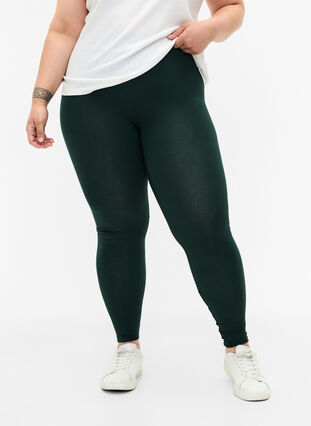 Zizzi Legginsy z wiskozy w stylu basic, Scarab, Model image number 0