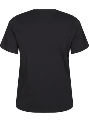 Zizzi T-shirt z okraglym dekoltem i dzetami, Black, Packshot image number 1