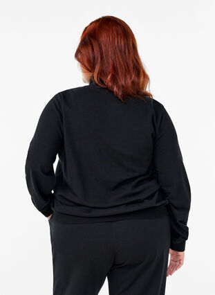 Zizzi Bluza z golfem i suwakiem, Black, Model image number 1