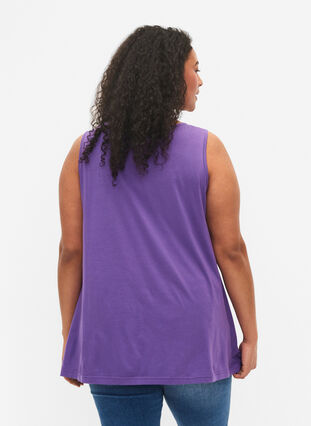 Zizzi 2-pack top z mieszanki bawelny, Deep Lavender/Black, Model image number 1