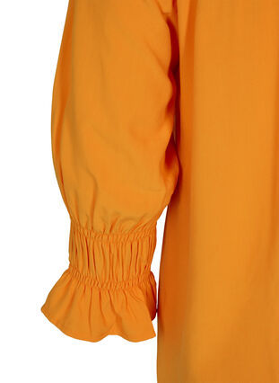 Zizzi Viscose blouse with button fastening and 3/4-length sleeves, Tangelo, Packshot image number 3