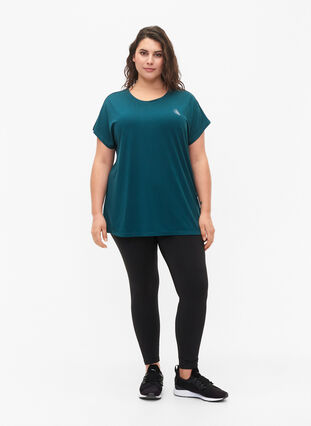 Zizzi Koszulka treningowa z krótkim rekawem, Deep Teal, Model image number 2