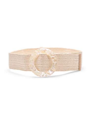 Zizzi Braided elastic waist belt, Beige, Packshot image number 0