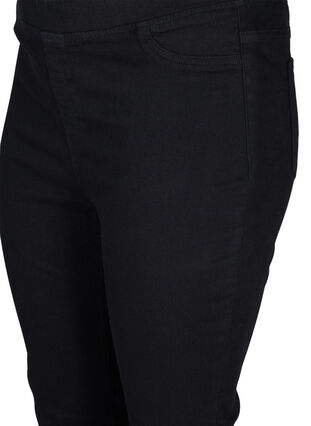 Zizzi Cotton blend jeggings with back pockets, Black, Packshot image number 2