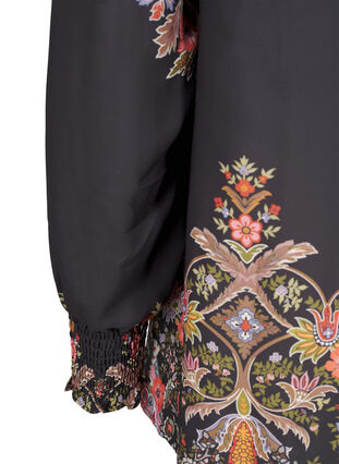 Zizzi Bluzka z nadrukiem paisley, Black Paisley, Packshot image number 3