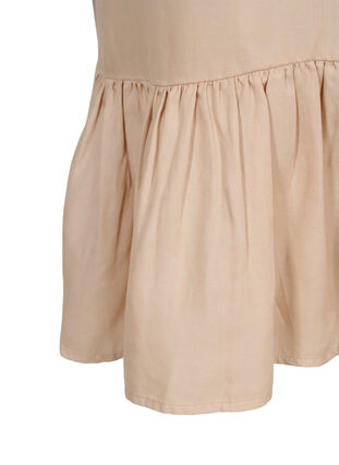 Zizzi Dress with ruffle trim and 3/4 sleeves, Humus, Packshot image number 3