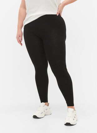 Zizzi Legginsy z wiskozy w stylu basic, Black, Model image number 0