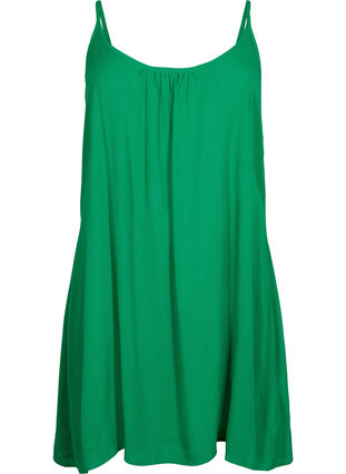 Zizzi Jednokolorowa sukienka z wiskozy na ramiaczkach, Jolly Green, Packshot image number 0