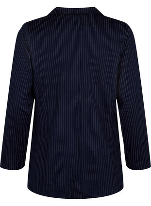 Zizzi Pinstripe blazer with button closure, Navy Stripe, Packshot image number 1