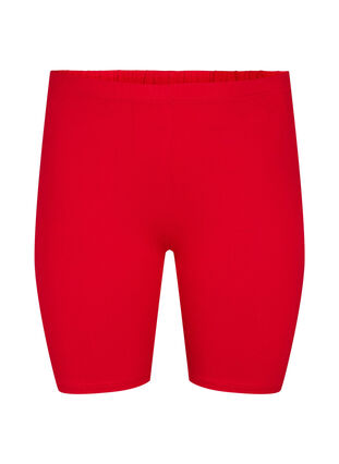 Zizzi Jednokolorowe szorty rowerowe typu basic, Tango Red, Packshot image number 0