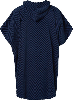 Zizzi Beach poncho in cotton, Navy Blazer, Packshot image number 1