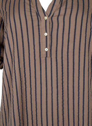 Zizzi Bawelniana sukienka w paski z rekawem 3/4, Falcon/Navy Stripe, Packshot image number 2