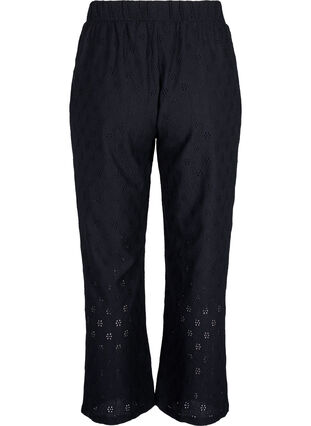 Zizzi Luzne spodnie z azurowym wzorem, Black, Packshot image number 1