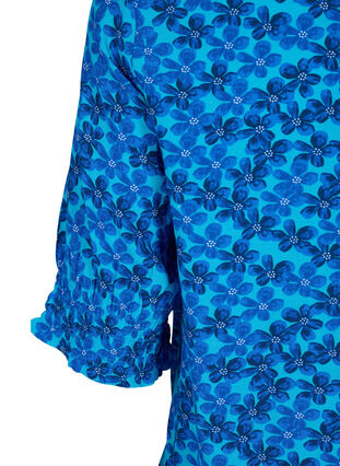 Zizzi Wiskozowa bluzka z guzikami, Blue Small Flower, Packshot image number 3