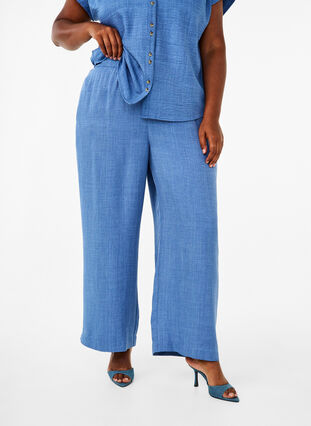 Zizzi Luzne spodnie z gumka w pasie i kieszeniami, Riverside, Model image number 2
