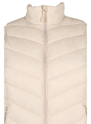 Zizzi Short vest with zip and pockets, Pumice Stone, Packshot image number 2