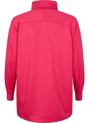 Zizzi Long sweatshirt with pocket and zipper, Jazzy, Packshot image number 1