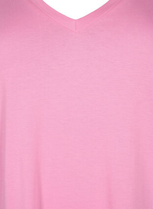 Zizzi Jednokolorowa koszulka typu oversize z dekoltem w szpic, Rosebloom, Packshot image number 2