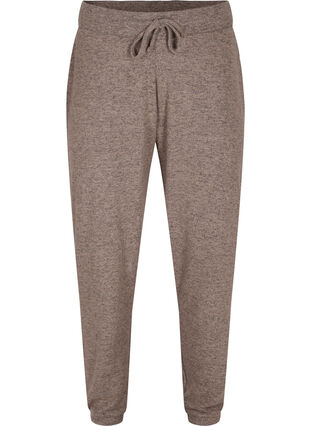 Zizzi Loose trousers in a viscose blend, Falcon Melange, Packshot image number 0