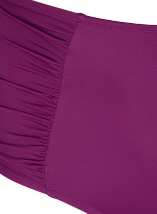 Zizzi High-waisted bikini bottom with ruching, Dark Purple, Packshot image number 2