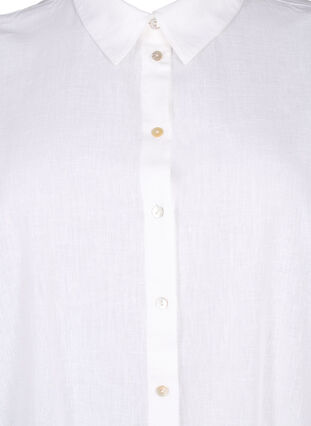 Zizzi Koszula o przedluzonym kroju wykonana z mieszanki bawelny z lnem, Bright White, Packshot image number 2
