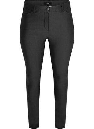 Zizzi Cropped trousers with a light shine, Black, Packshot image number 0