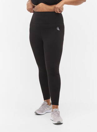 Zizzi CORE, SUPER TENSION TIGHTS – Legginsy z kieszenia wewnetrzna, Black, Model image number 0