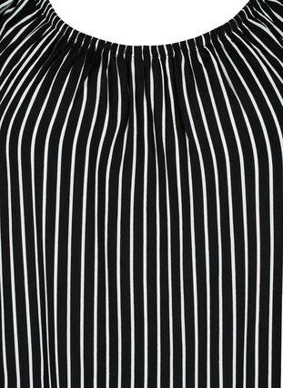 Zizzi Wiskozowa bluzka w paski z krótkimi rekawami, Black/ White Stripe, Packshot image number 2
