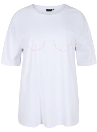 Zizzi Support the breasts - T-shirt in cotton, White, Packshot image number 0