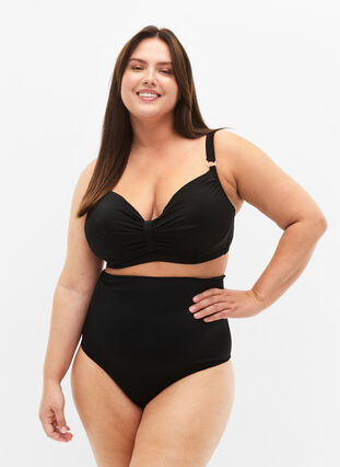 Zizzi Doly bikini z wysokim stanem, Black, Model image number 0