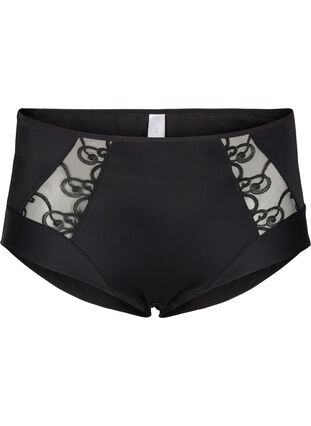 Zizzi Panty with high waist and mesh, Black, Packshot image number 0