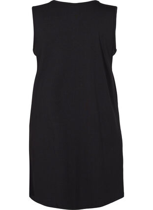 Zizzi Sleeveless night dress with v-neck and cord detail  , Black, Packshot image number 1