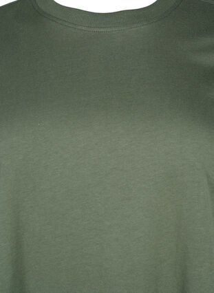 Zizzi Podstawowa koszulka bawelniana z okraglym dekoltem, Thyme, Packshot image number 2