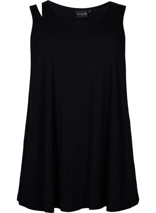 Zizzi Sleeveless workout top in viscose, Black, Packshot image number 0