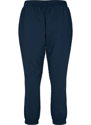 Zizzi Quilted jogging bottoms with pockets, Navy Blazer, Packshot image number 1