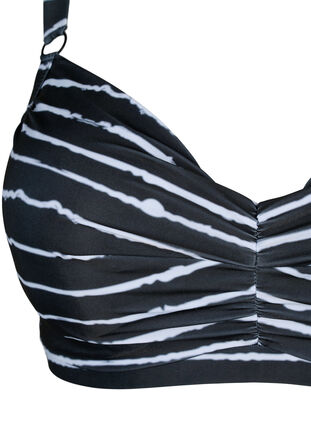 Zizzi Biustonosz bikini z nadrukiem i fiszbinami, Black White Stripe, Packshot image number 2